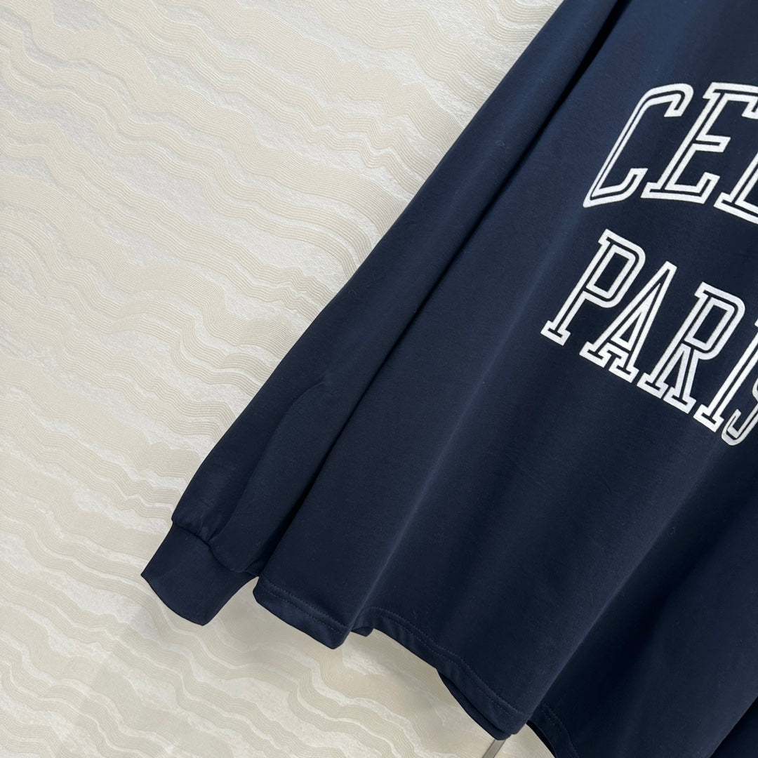 CE Rotating Arch Long-Sleeved T-shirt Blue Cotton