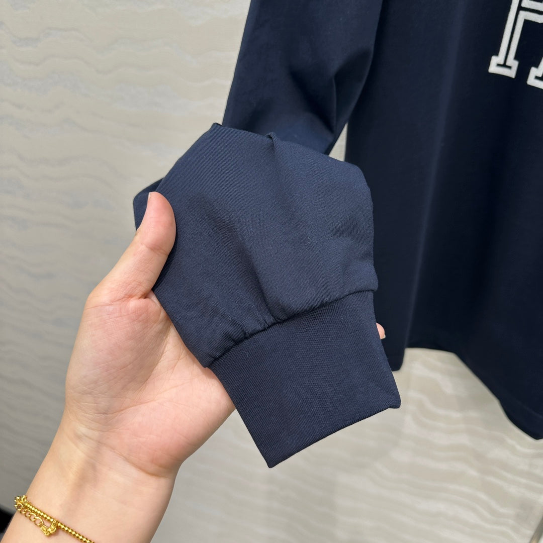 CE Rotating Arch Long-Sleeved T-shirt Blue Cotton