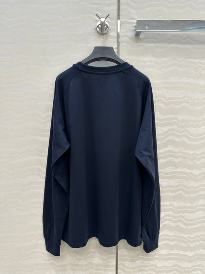 CE Rotating Arch Long-Sleeved T-shirt Blue Cotton