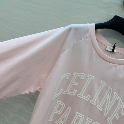 CE Rotating Arch Long-Sleeved T-shirt Pink Cotton