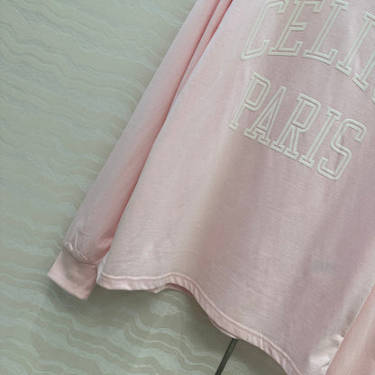 CE Rotating Arch Long-Sleeved T-shirt Pink Cotton