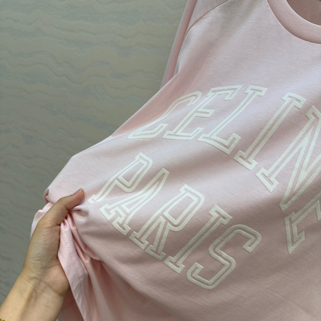 CE Rotating Arch Long-Sleeved T-shirt Pink Cotton