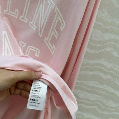 CE Rotating Arch Long-Sleeved T-shirt Pink Cotton