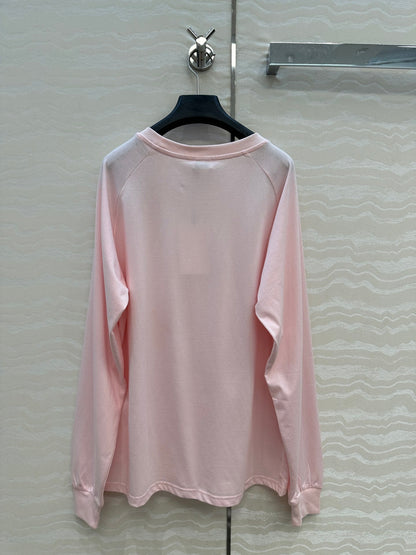 CE Rotating Arch Long-Sleeved T-shirt Pink Cotton