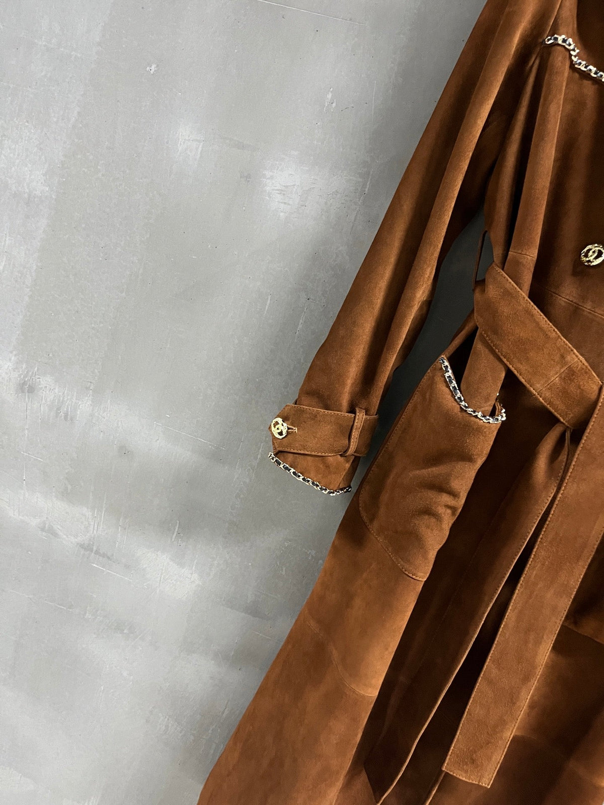 CC 25 Chain Trench Coat Blend Tan Cashmere