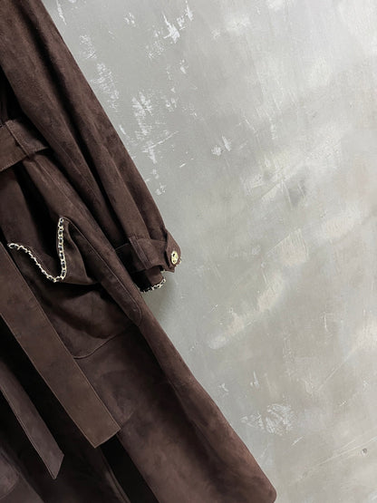 CC 25 Chain Trench Coat Blend Chocolate Brown Cashmere