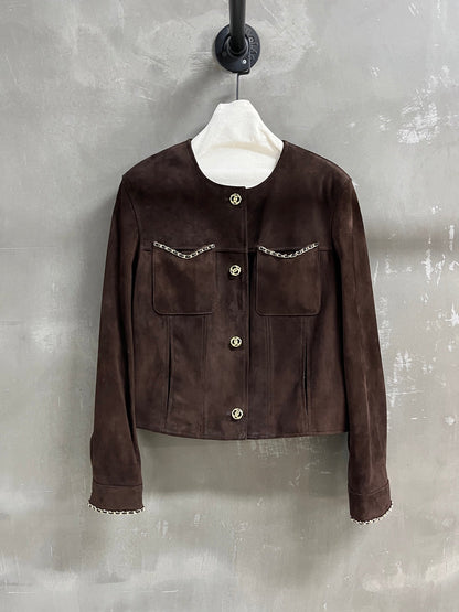 CC 25 Chain Jacket Blend Chocolate Brown Cashmere
