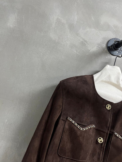 CC 25 Chain Jacket Blend Chocolate Brown Cashmere