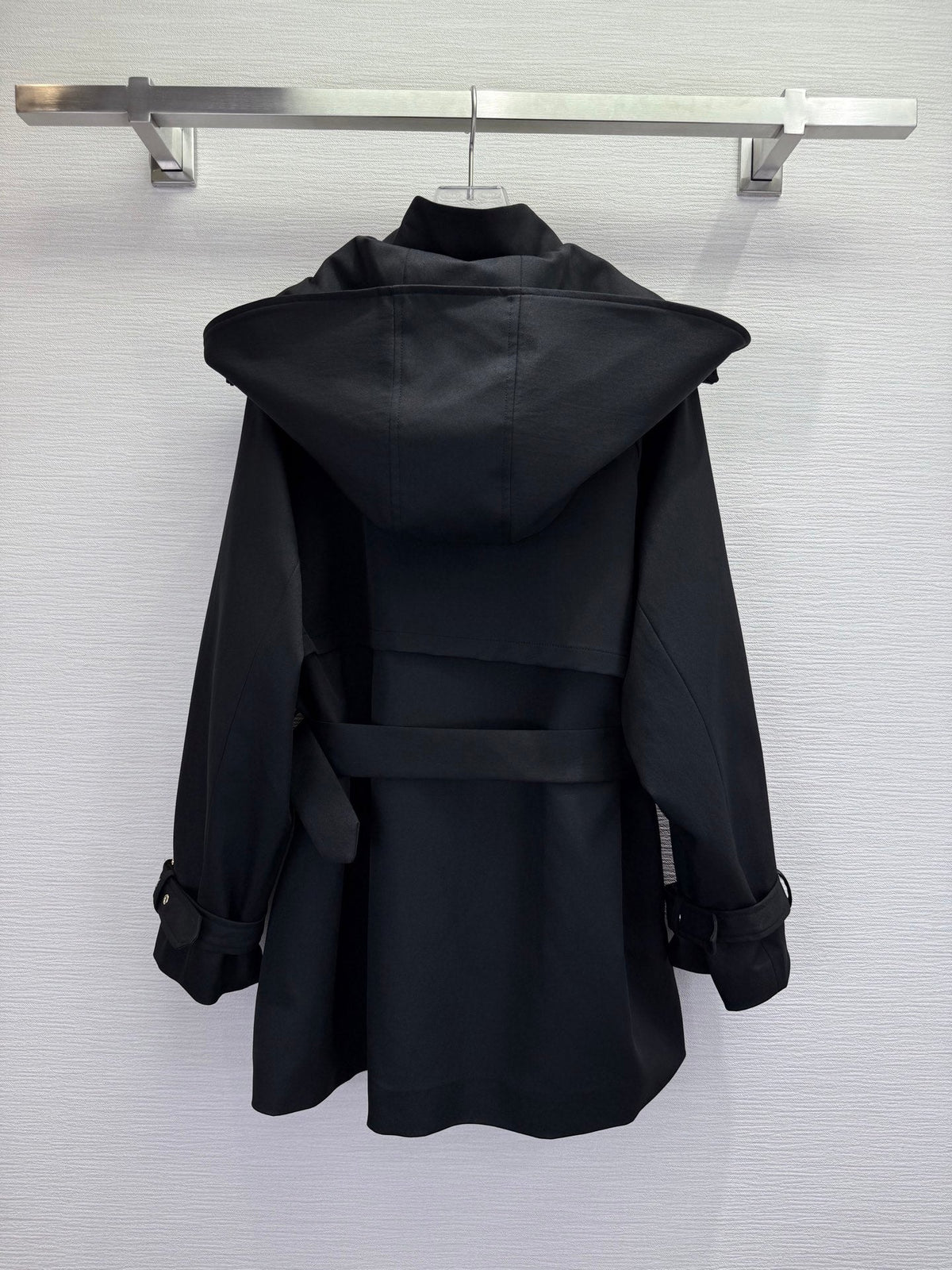 CD 25SS Removable Hooded Windbreaker With Belt Black Cotton 306559