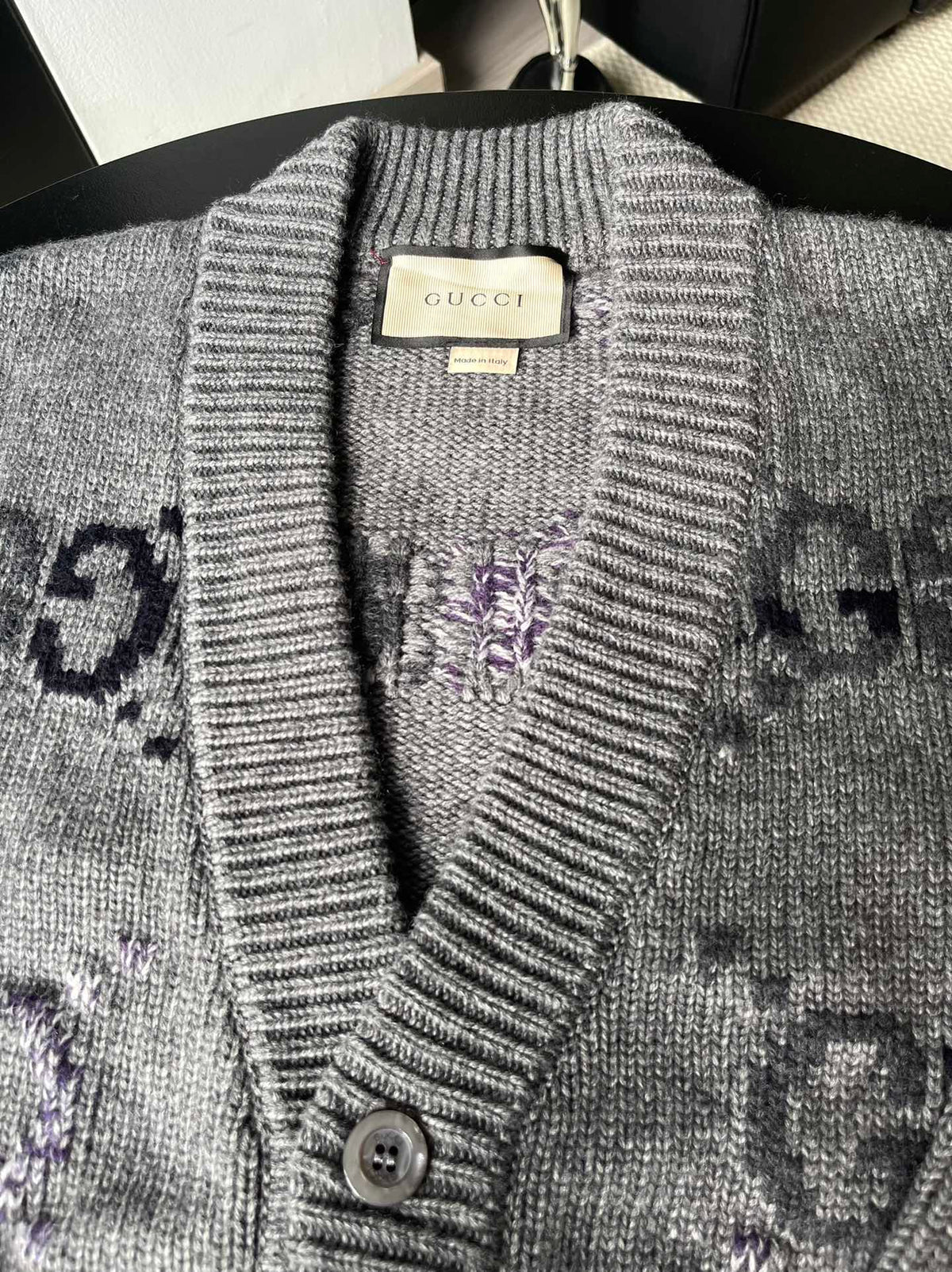 Gucci 25FW Double G Gradient All-Over Print Knit Cardigan 109548
