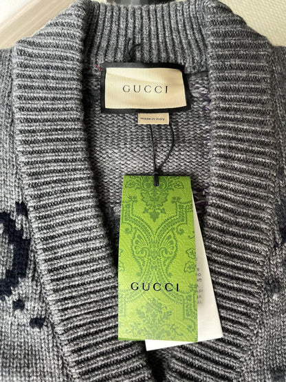 Gucci 25FW Double G Gradient All-Over Print Knit Cardigan 109548