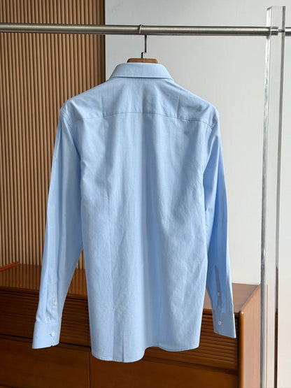 Gucci 25Ss Business Shirt 100s Double-Ply Premium Oxford Fabric Light Blue 108566