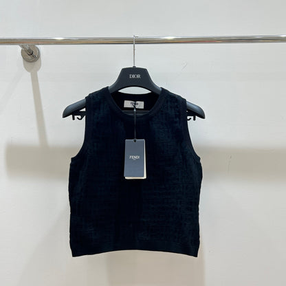 Fendi Letter Jacquard Viscose Vest