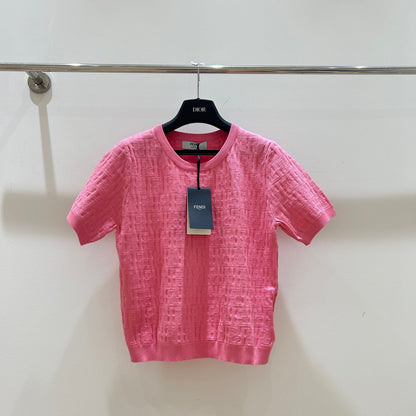 Fendi Letter Jacquard Viscose Short-Sleeves T-shirt