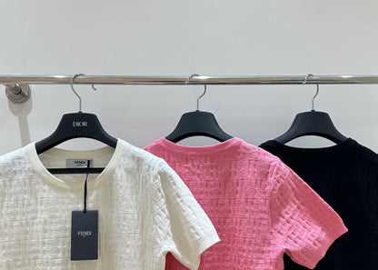 Fendi Letter Jacquard Viscose Short-Sleeves T-shirt