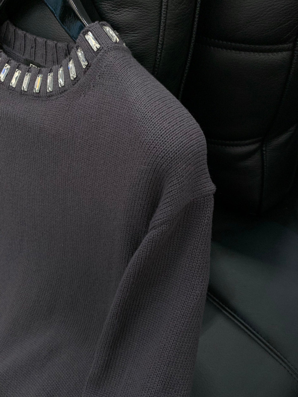 Fendi 25 Lazy-Style Crewneck Sweater Dark Brown Cotton