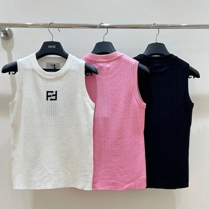 Fendi 25 Pit Stripe Knit Vest Viscose
