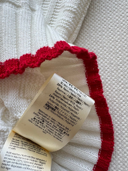 Fendi 25SS Double F Jacquard Knitted Wool White Vest