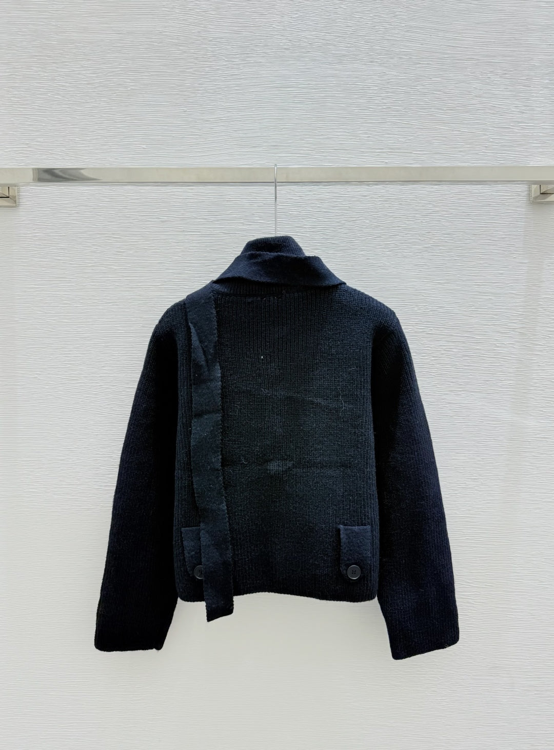 Loewe Solid Turtleneck Wool Knit Long-Sleeved Cardigan