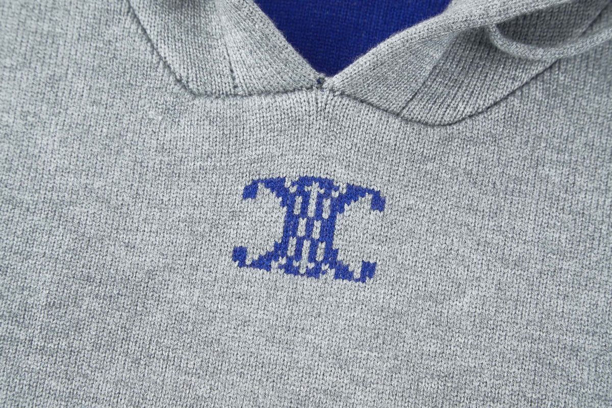 LOEWE Arc de Triomphe Jacquard Logo Knit Hoodie 331216