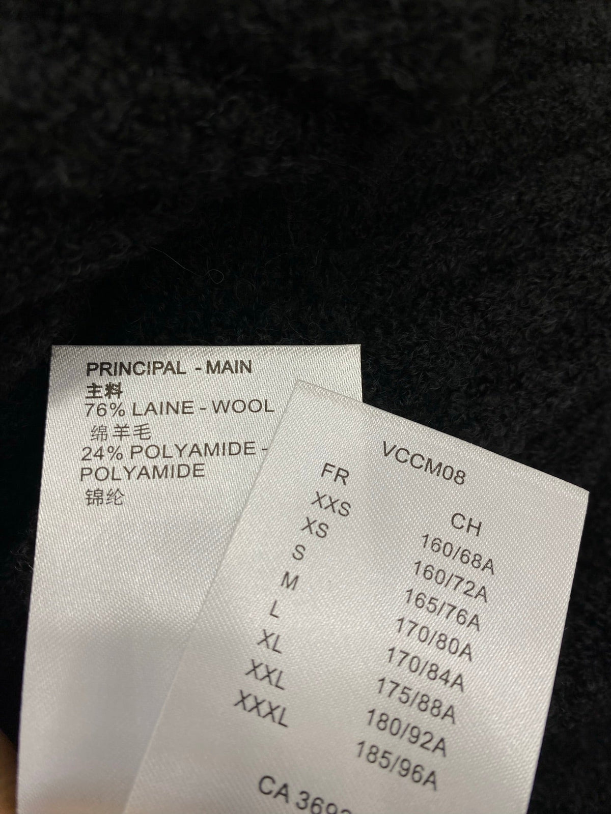 LV Solid Letter Jacquard Crew Neck Knit Black Long Sleeve
