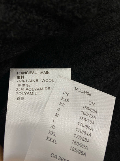 LV Solid Letter Jacquard Crew Neck Knit Black Long Sleeve