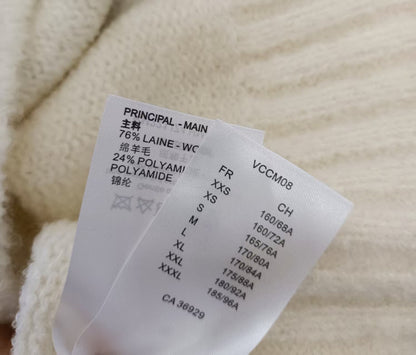 LV Solid Letter Jacquard Crew Neck Knit White Long Sleeve