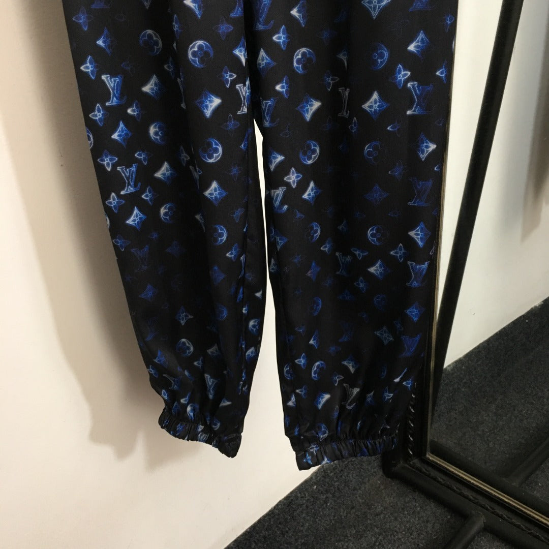 LV Monogram Logo Trousers with Zip Pockets