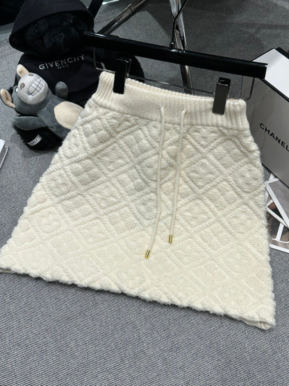 LV 26 Wool Knit Midi Skirt
