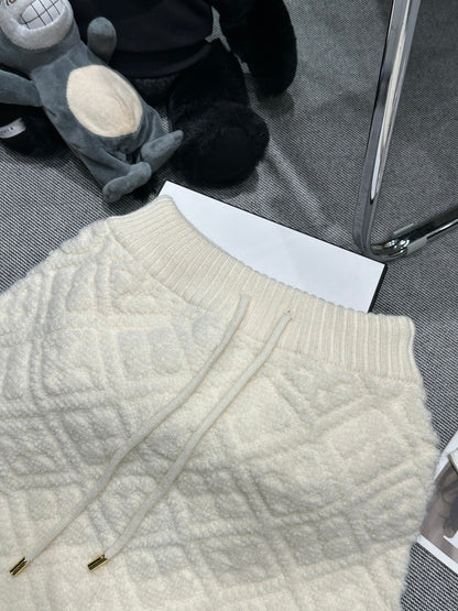 LV 26 Wool Knit Midi Skirt