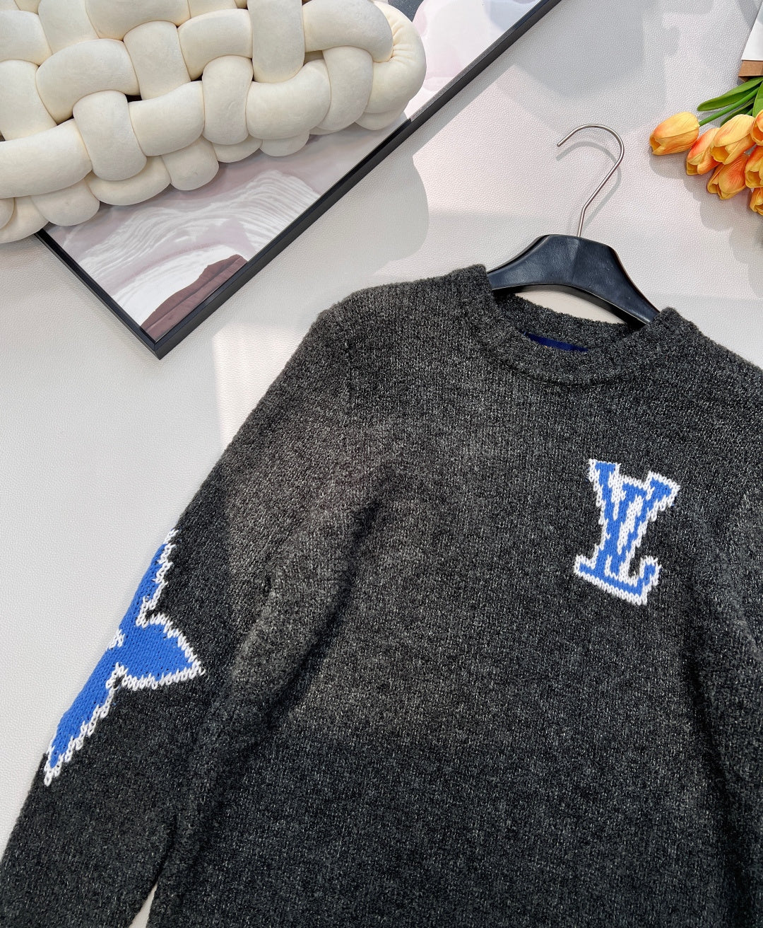 LV Jacquard Four-Leaf Clover Wool Knit Sweater 799502