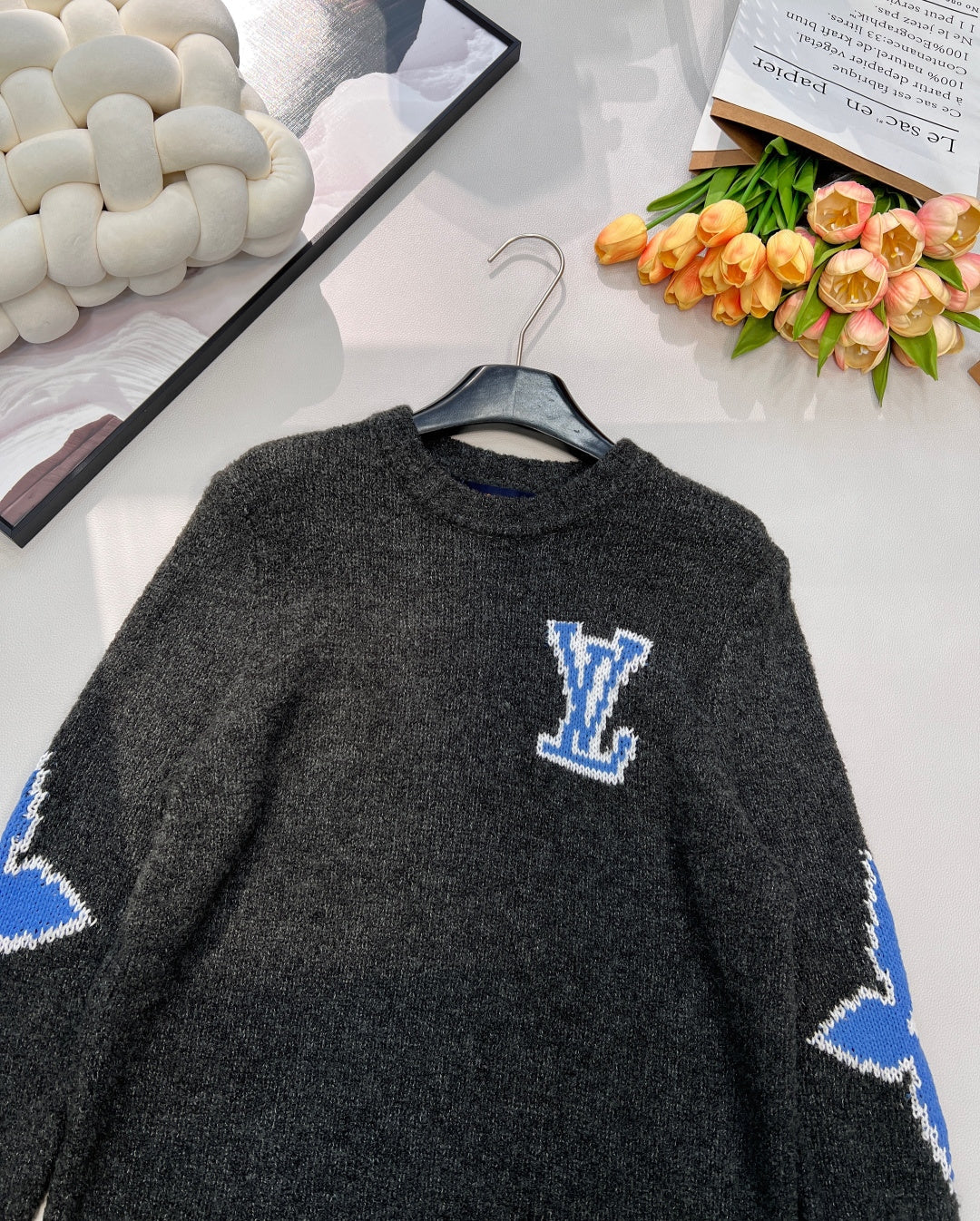 LV Jacquard Four-Leaf Clover Wool Knit Sweater 799502