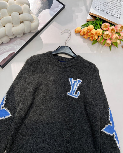 LV Jacquard Four-Leaf Clover Wool Knit Sweater 799502