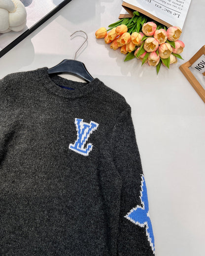 LV Jacquard Four-Leaf Clover Wool Knit Sweater 799502