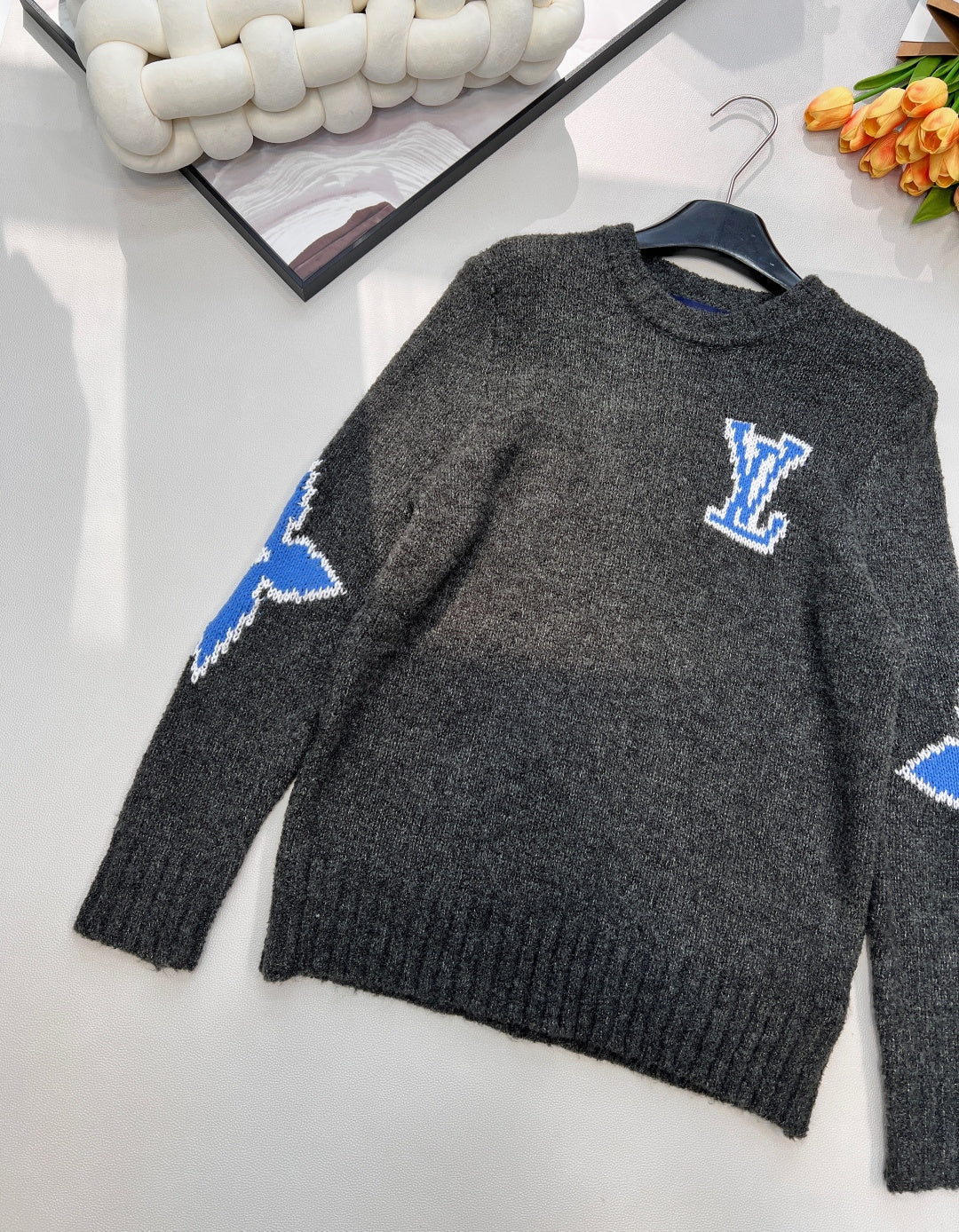 LV Jacquard Four-Leaf Clover Wool Knit Sweater 799502