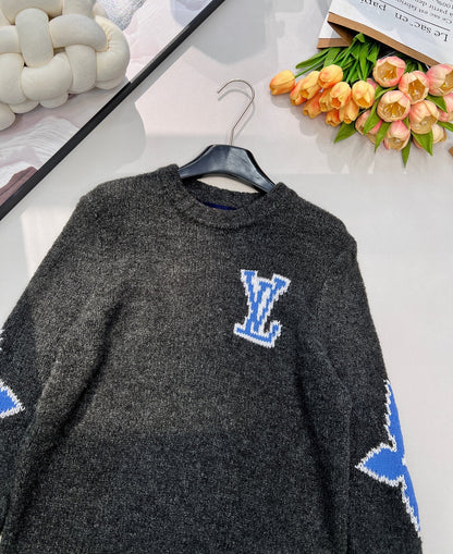 LV Jacquard Four-Leaf Clover Wool Knit Sweater 799502