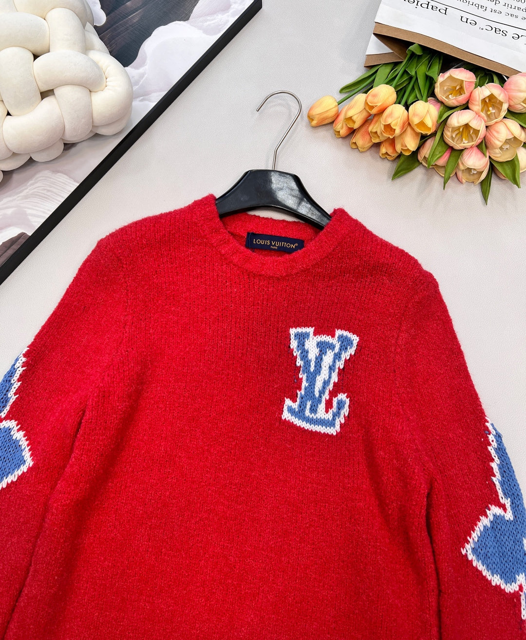 LV Jacquard Four-Leaf Clover Wool Knit Sweater 799494