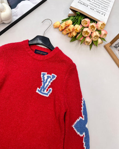 LV Jacquard Four-Leaf Clover Wool Knit Sweater 799494