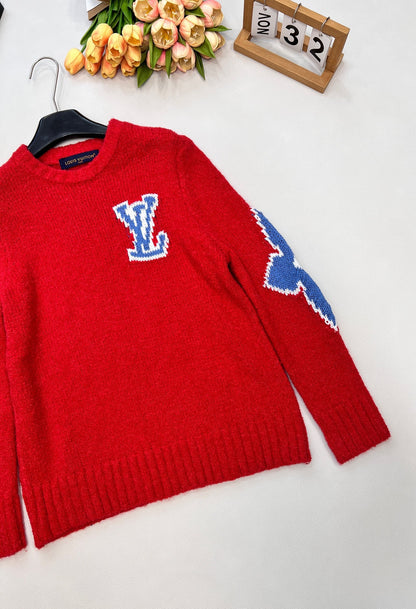 LV Jacquard Four-Leaf Clover Wool Knit Sweater 799494