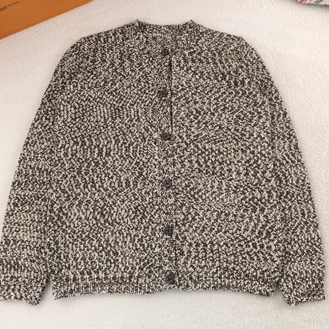 LV Gradient Floral Round Neck Cardigan