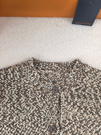 LV Gradient Floral Round Neck Cardigan