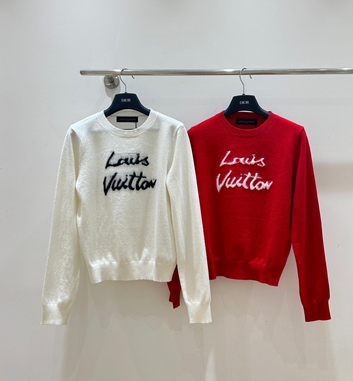 LV Monogram Jacquard Crew Neck Long-sleeved Knit Sweater