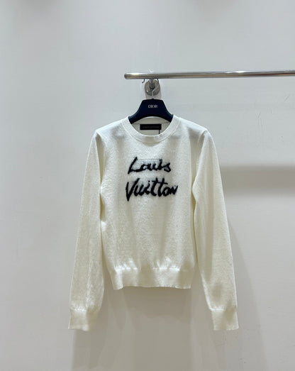 LV Monogram Jacquard Crew Neck Long-sleeved Knit Sweater
