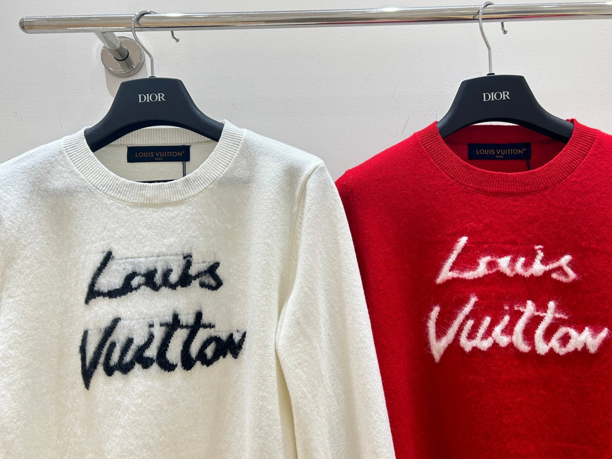 LV Monogram Jacquard Crew Neck Long-sleeved Knit Sweater