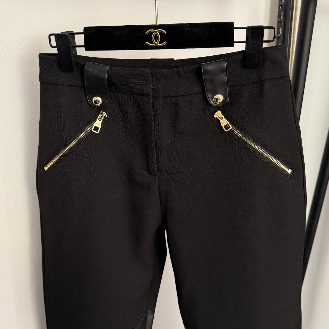 LV Zippered Double Pocket Leather Jogger Pant