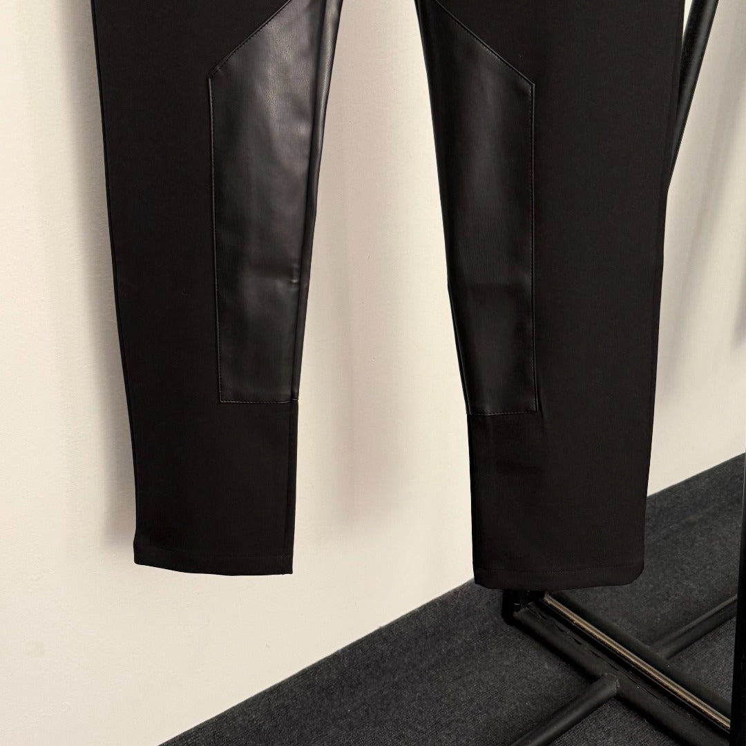 LV Zippered Double Pocket Leather Jogger Pant