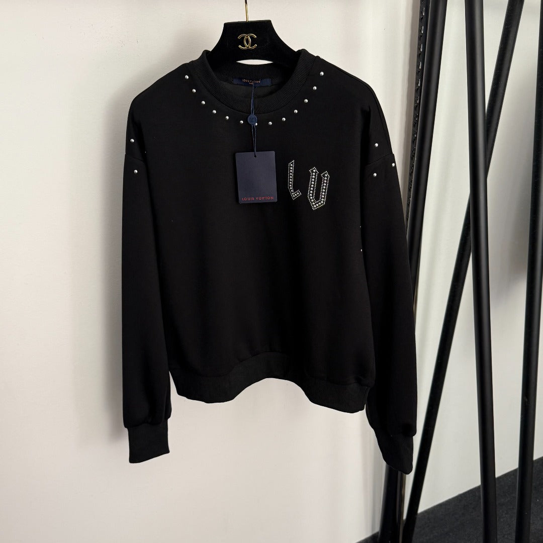 LV Letter Pullover Long-Sleeve Sweatshirt