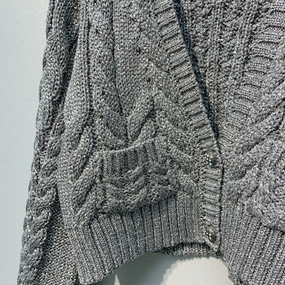 LV 25  Crochet V-Neck Trendy Button-Up Cardigan