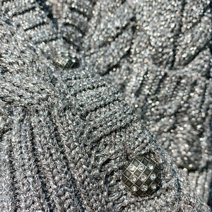 LV 25  Crochet V-Neck Trendy Button-Up Cardigan