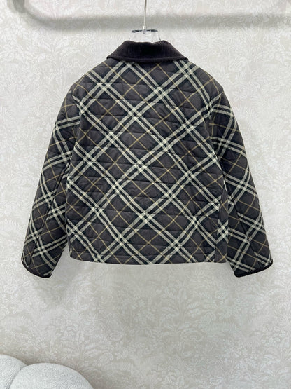 Burberry 25 Quilted Cropped Jacket Multicolor Cotton